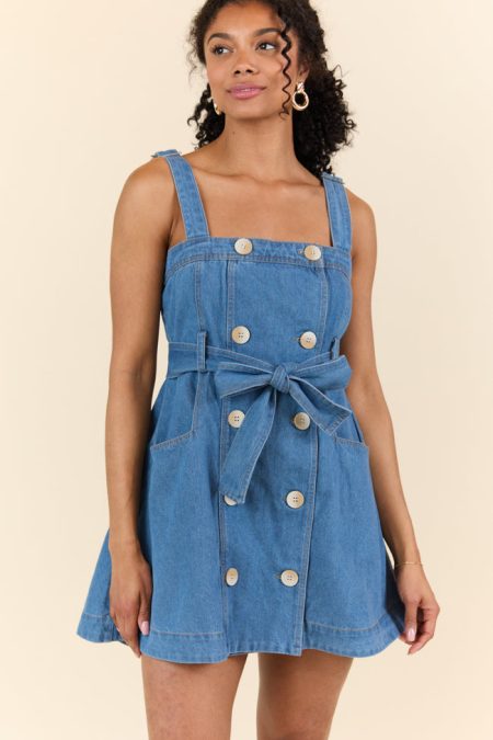 Bless Your Heart Button Denim Dress SALE